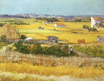 Vincent Van Gogh : Harvest at La Crau, with Montmaiour in the Background